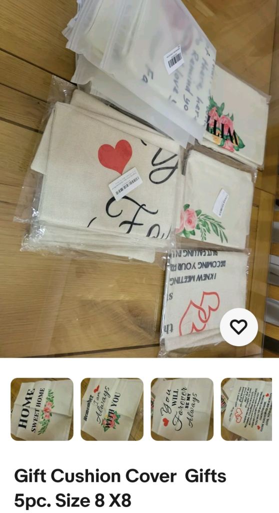 Gift Cushion Cover  Gifts 5pc. Size 8 X8