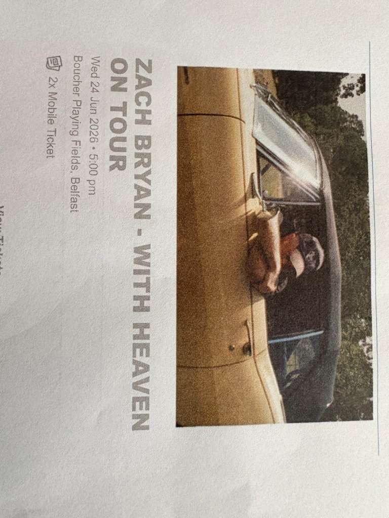 Zach Bryan - With Heaven On Tour, Boucher Road Playing Fields, Belfast 24th June 2026