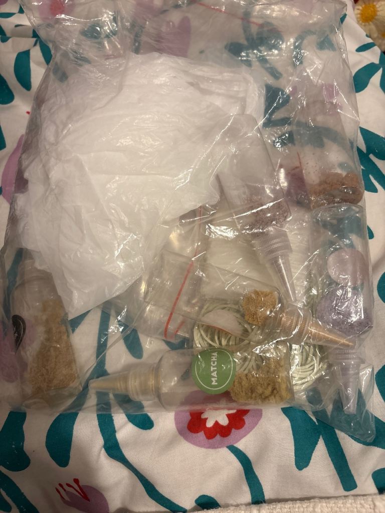 Bundle of New Mini Glass Bottles with Corks and String
