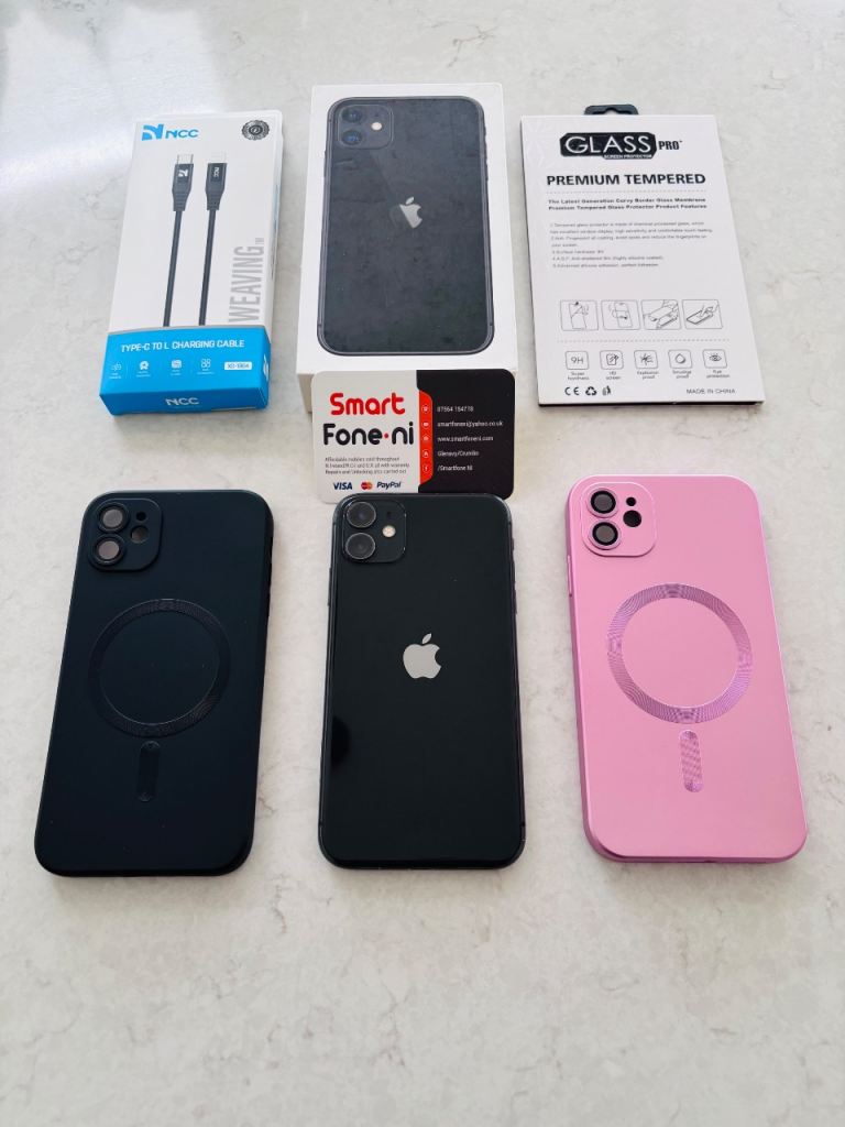 Black iPhone 11. 6 month warranty. Lisburn. Delivery available 
