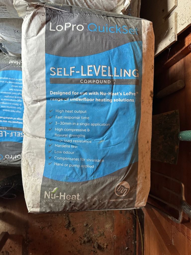 FREE Nu-Heat LoPro QuickSet Self-Levelling Compound – Brand New Bags