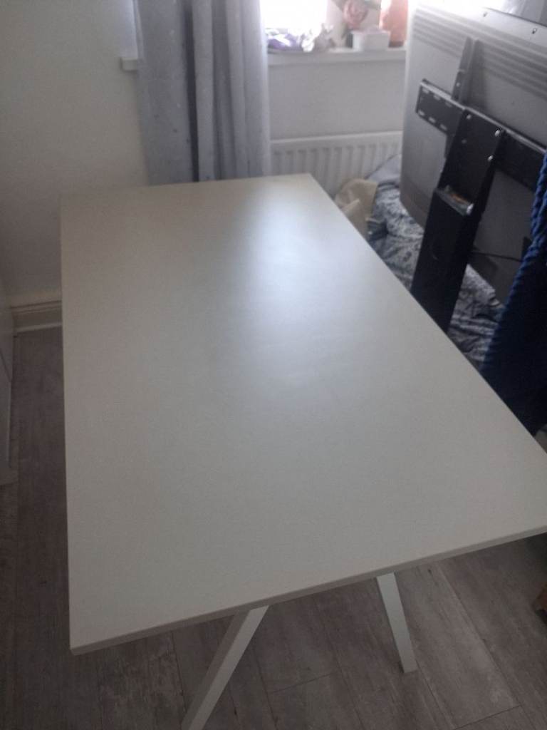 IKEA TROTTEN Desk / Table - White, Good Condition