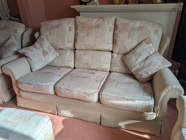 Complete lounge suite (sofa, chairs, stool) - £300