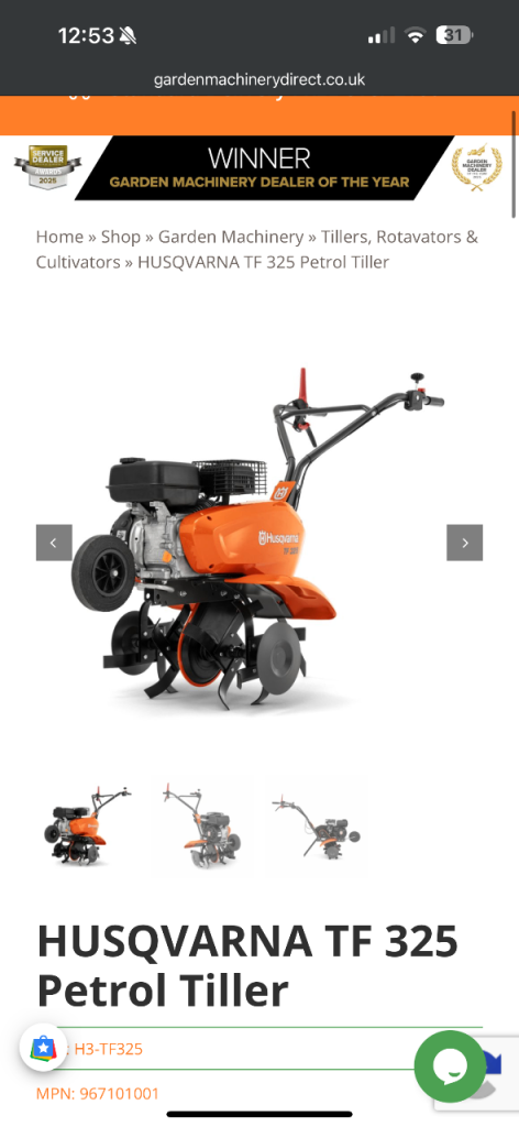 Husqvarna TF 325 Petrol Tiller – Good Condition