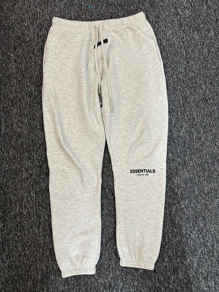 Essentials Fear Of God Men's FW22 Flocked Logo Sweatpants Light Oatmeal | Large