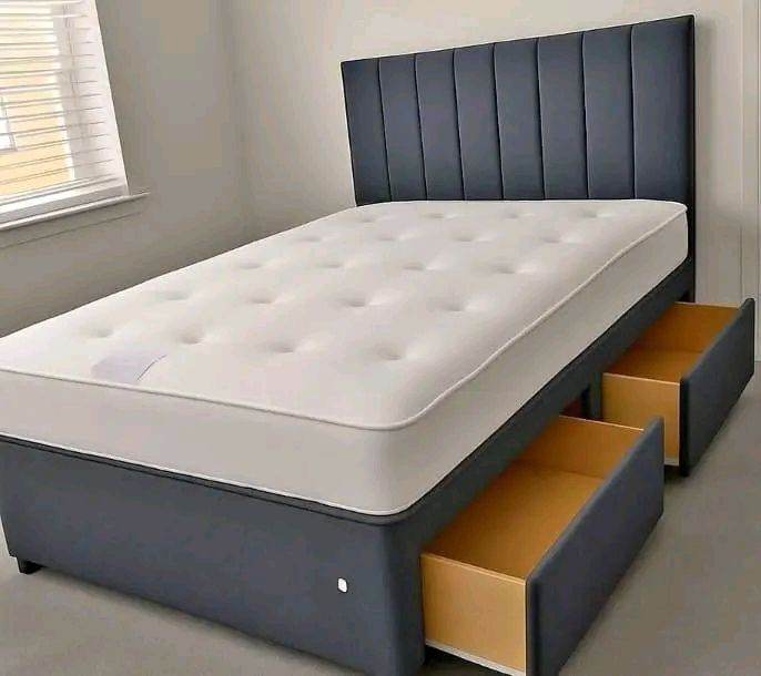 5FT King Size Divan Bed Base With Mattress Free Home Delivery Order Now C  O  D 🚚📞