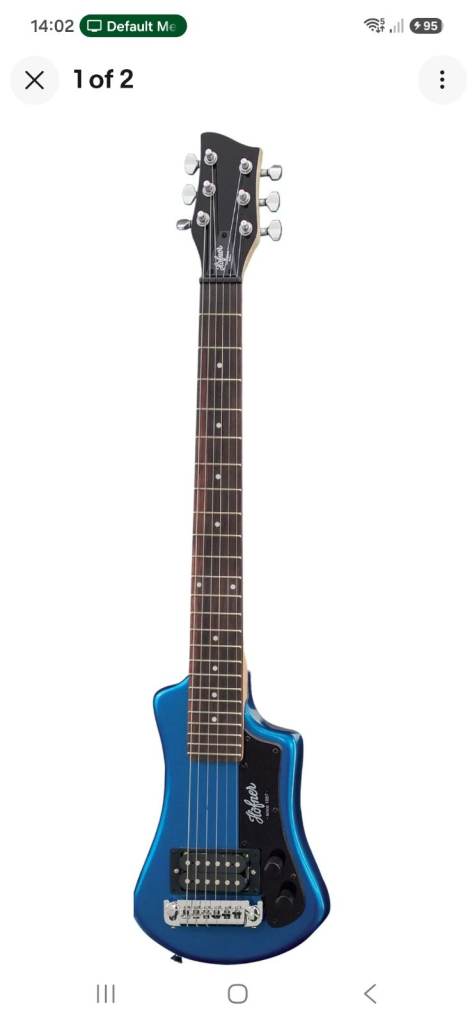 Blue Electric Travel Guitar – Good Condition
