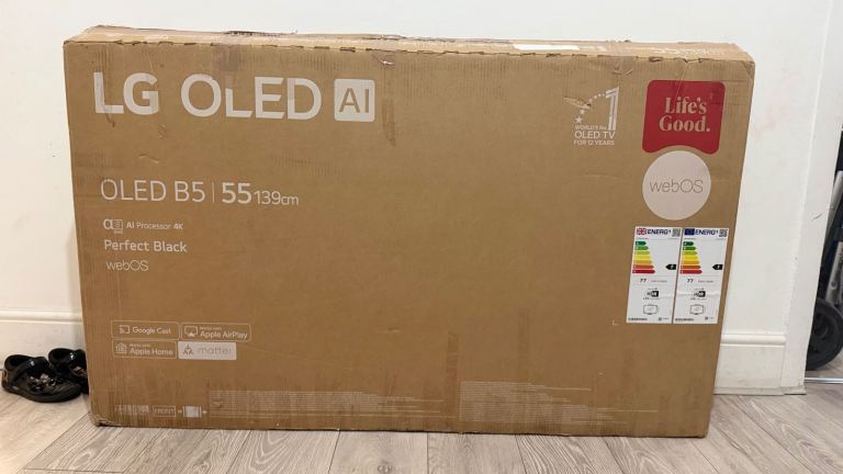 LG OLED B5 55-inch (2025), the UK model OLED55B56LA. 