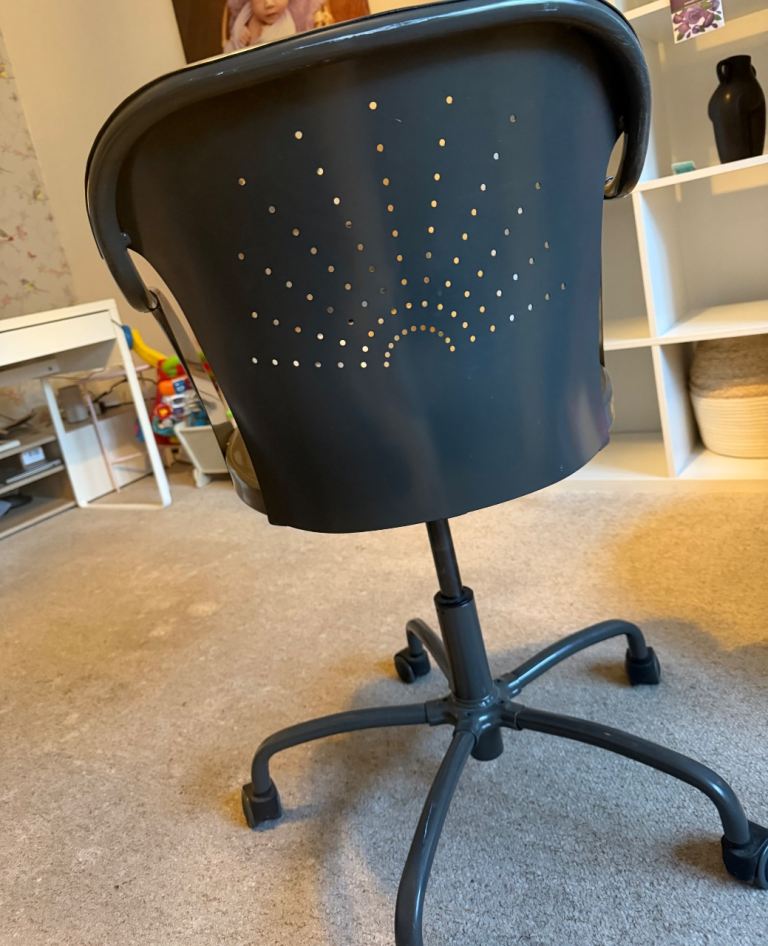Grey Metal Desk Chair 