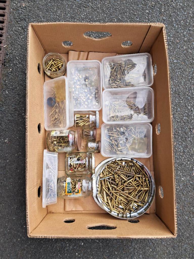 Banana Box of Brass Flat Head Screws