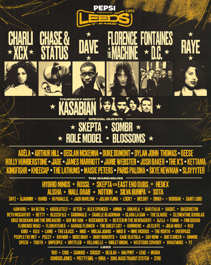 Leeds Festival 2023 Lineup Poster - weekend camping ticket