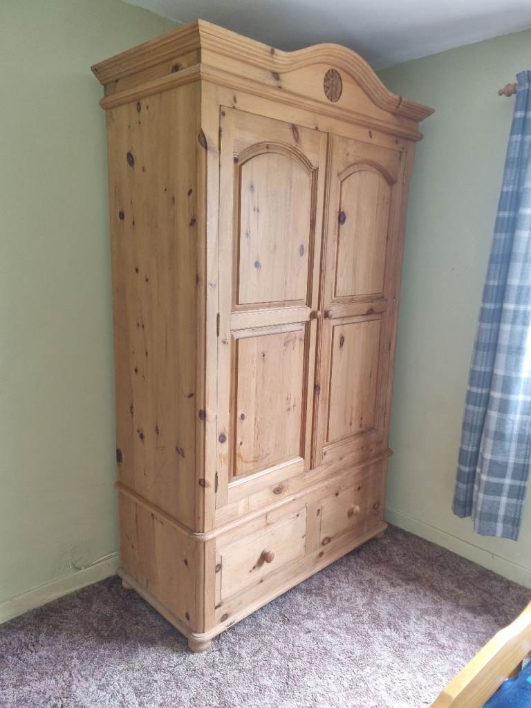 Vintage Pine Double Wardrobe