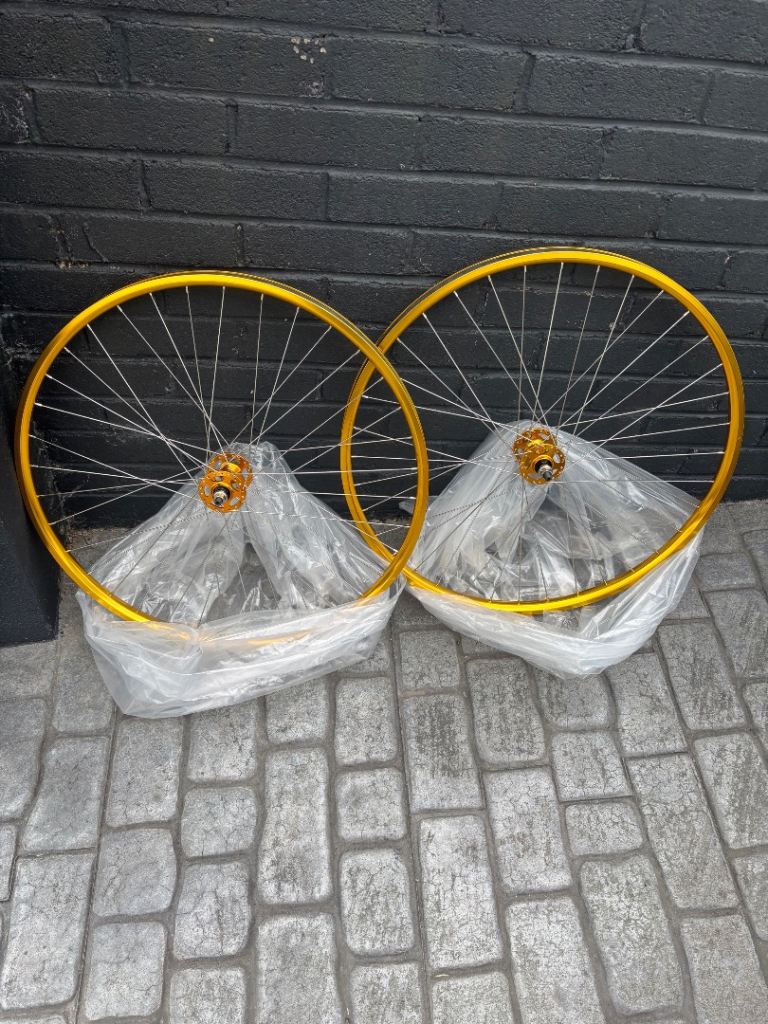 Race Inc double walled 29” BMX Wheels. Old School large flange hubs