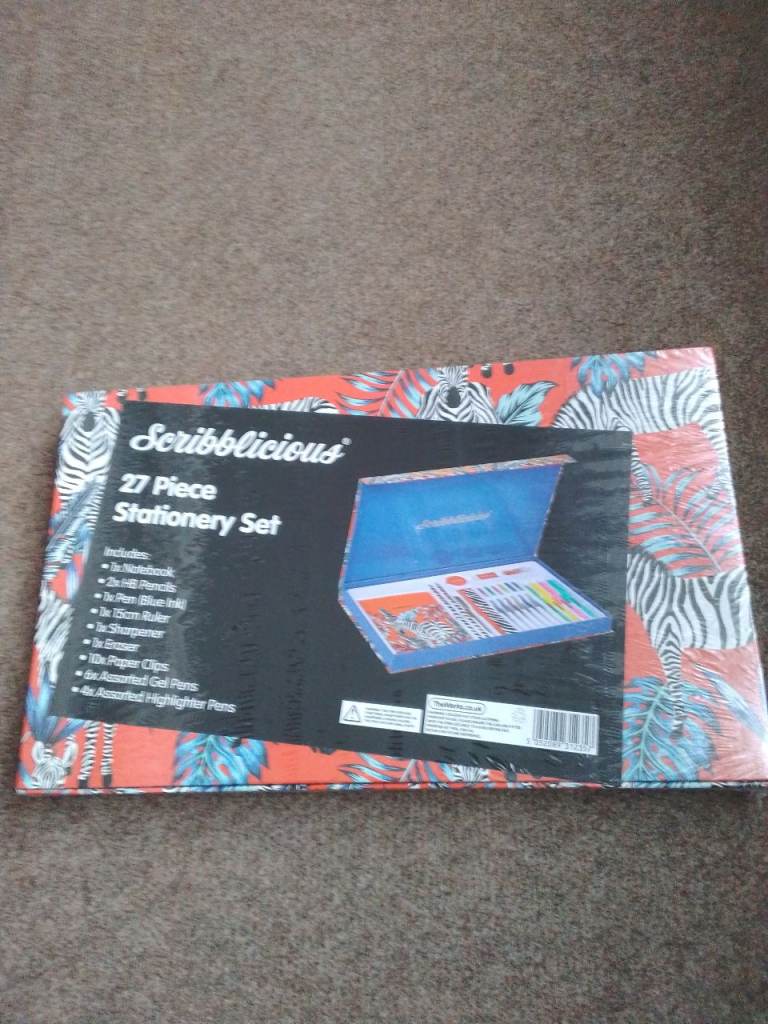 27 PIECE STATIONARY SET NEW AND SEALED 