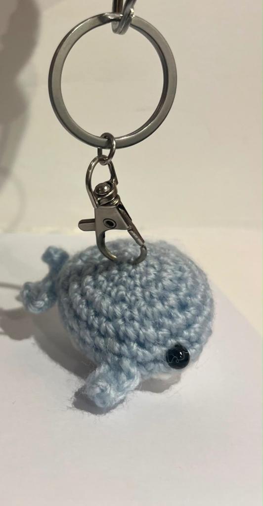 Crochet whale keyrings