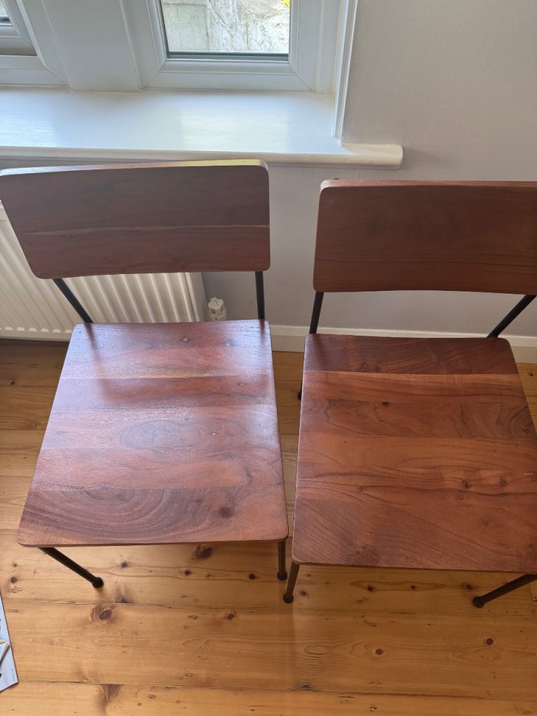 Pair of Wooden Dining Chairs – Good Condition