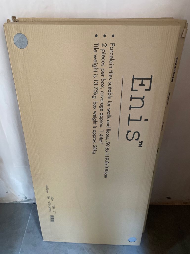 9x Leftover Topps Tiles Enis Grey Porcelain Tiles (60x120cm) – 6.5m² Total