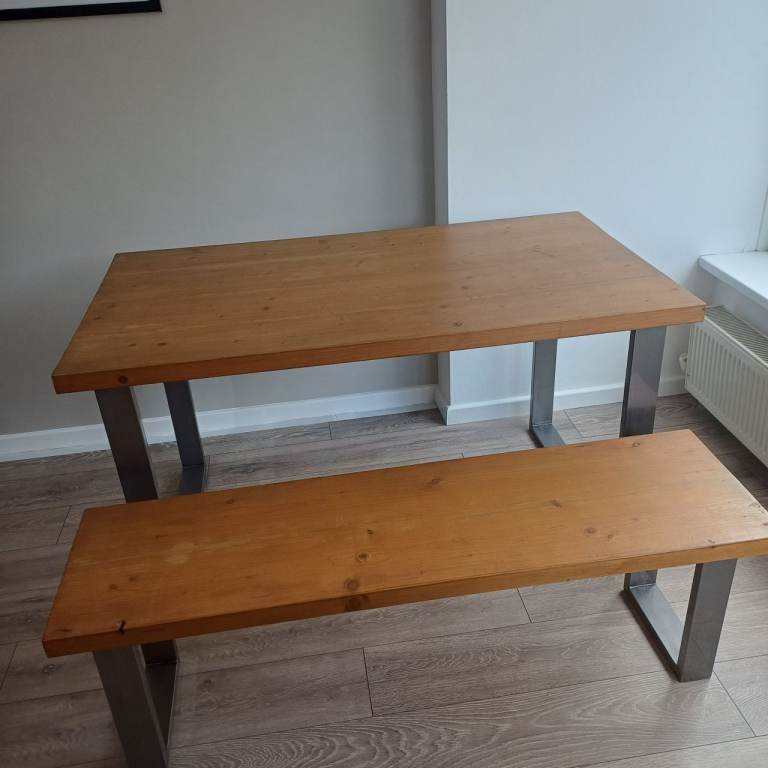 Dining table and bench