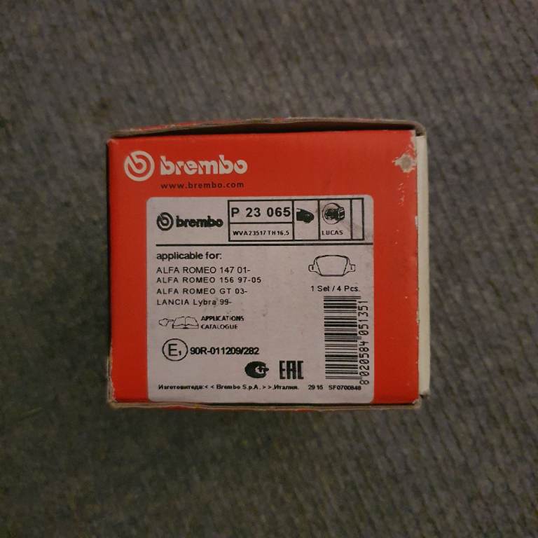 Brembo Rear Brake Pads - Alfa Romeo 147, 156, GT - BNIB - £25 - SE6 or W4
