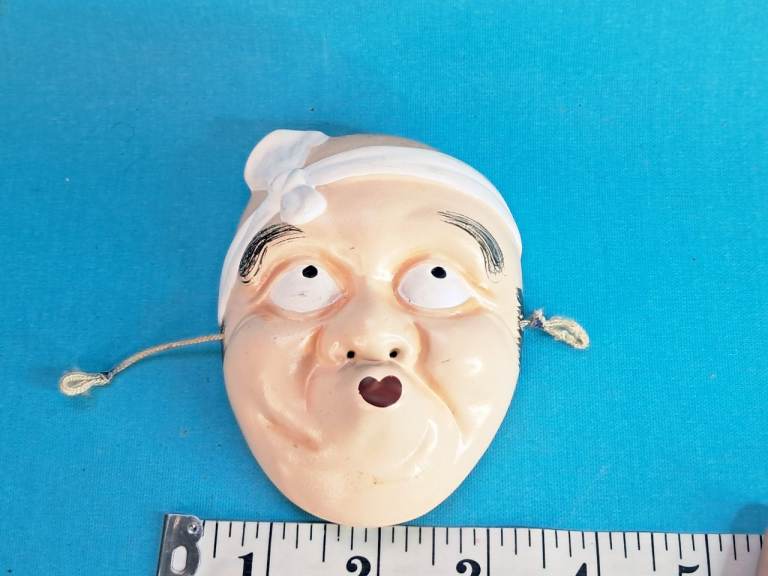  Vintage Japanese  ceramic Small Decorative Face Mask - Novelty Collectible
