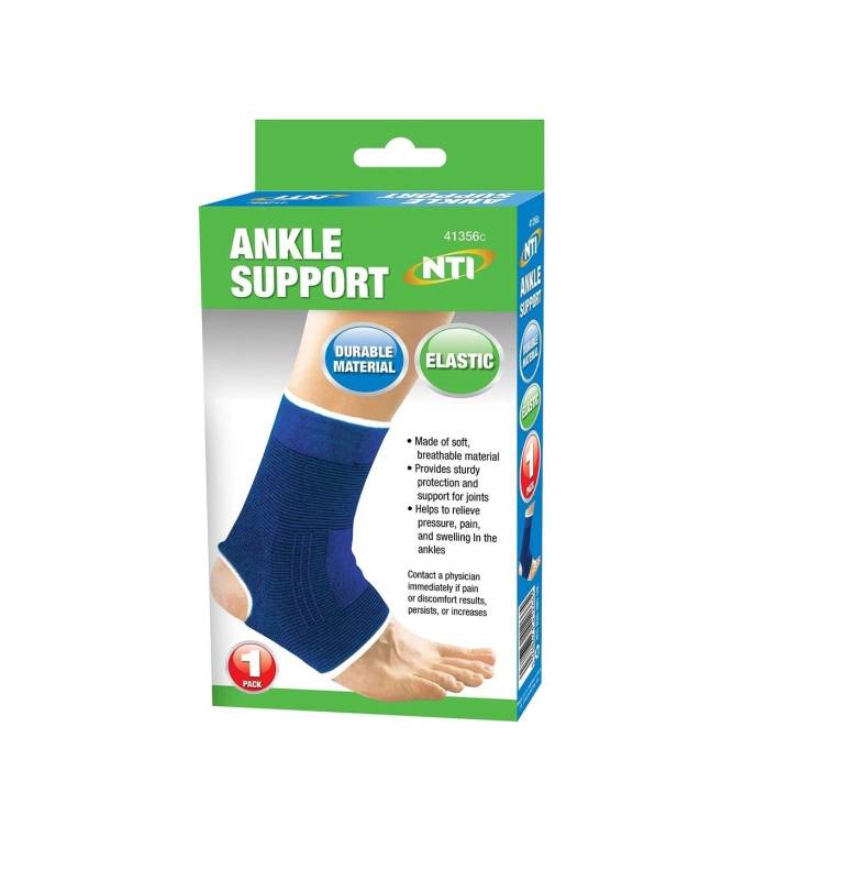 NTI Elastic Ankle Support Durable Bandage Wrap for Arthritis & Injury Relief