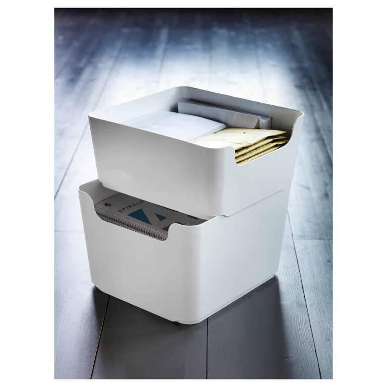 PLUGGIS White Storage box boxes Waste sorting bin, 8 l or 14 l