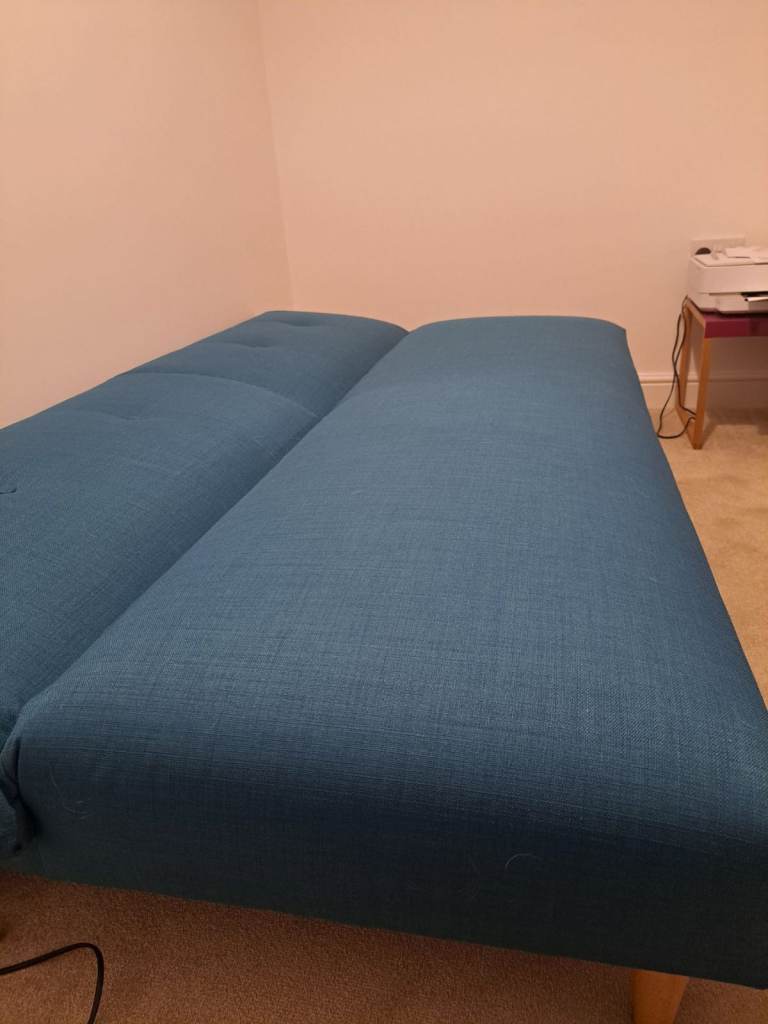 John Lewis Clapton Fixed Back Small Sofa Bed, Light Leg, Fraser Teal