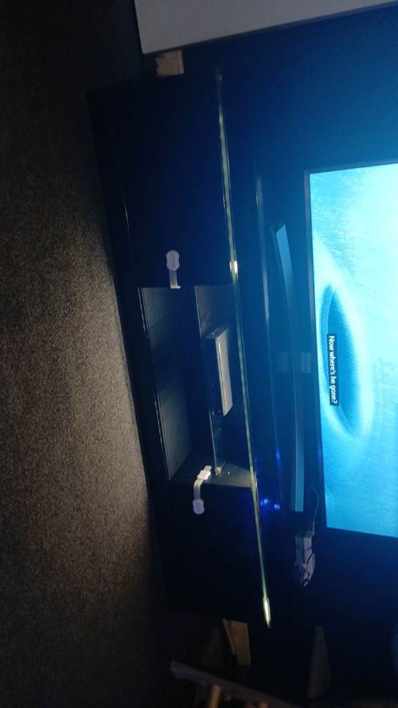 Tv stand with cupboards and fitting in LED lights