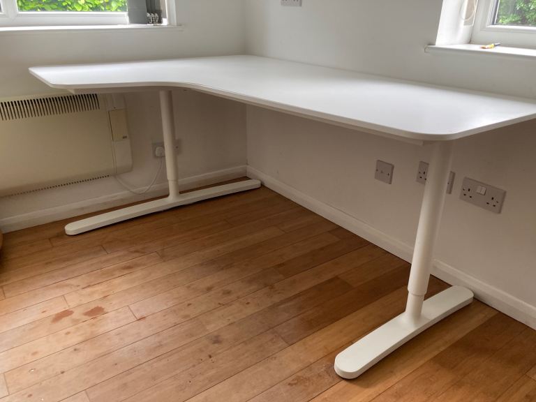 White Ikea Bekant desk