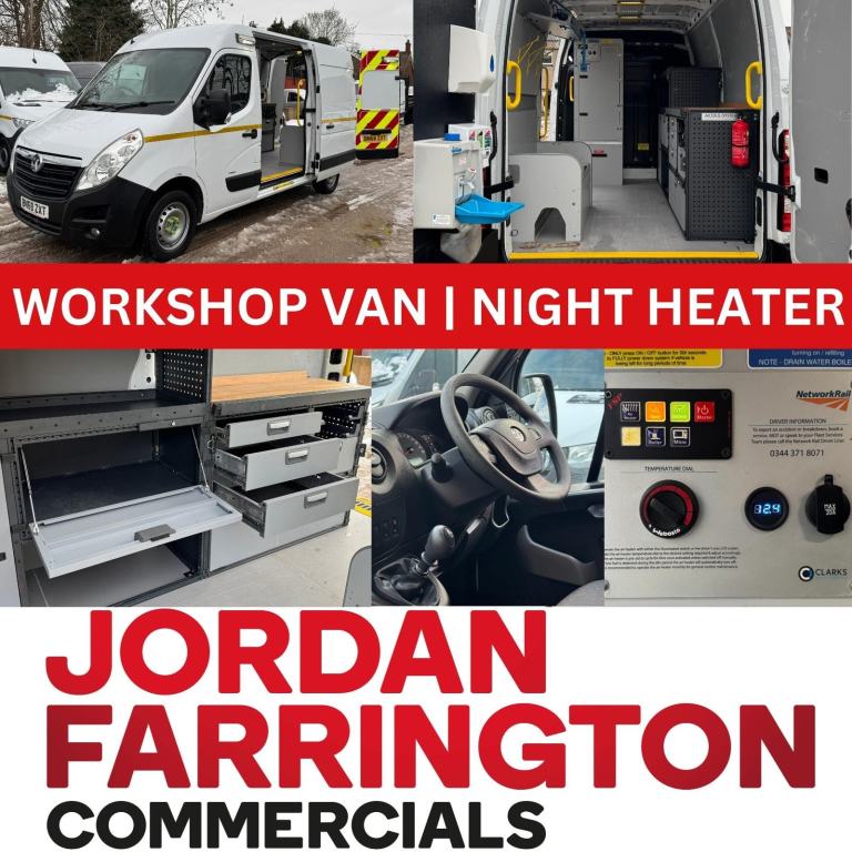 2018 68 reg VAUXHALL MOVANO L2 H2 WORKSHOP VAN EURO 6 DIRECT FROM NETWORK RAIL