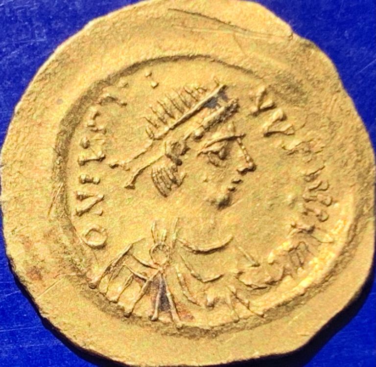 22ct Gold Byzantine Coin Constantinople Roman Gold Coin Justin II Gold Tremissis. 565-578AD.