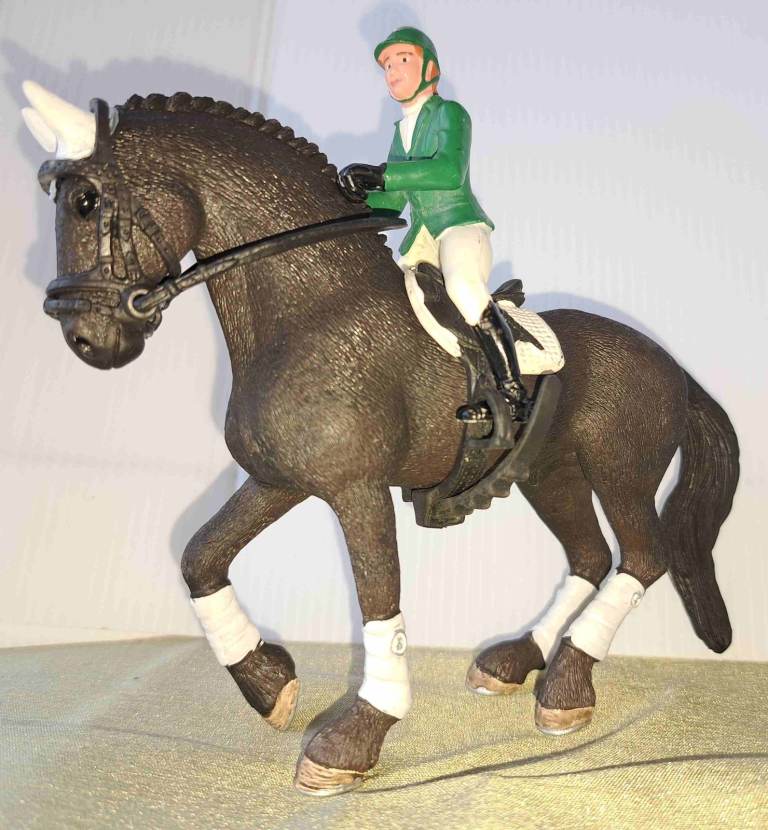 Schleich dressage horse and rider with tack