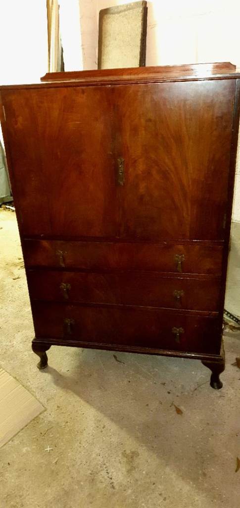 FREE! Walnut veneered Tall boy 
