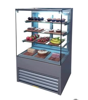 PATISSERIE/DELI DISPLAY FRIDGE ECO-P75/90CC SILVER STEEL FLAT GLASS (900MM)