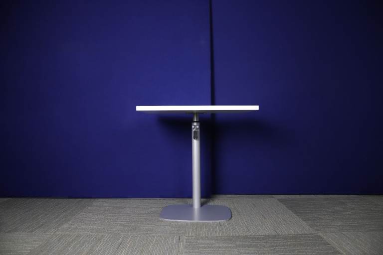 Height Adjustable White Poser Table with Silver Leg - 2OOF-TA-1023
