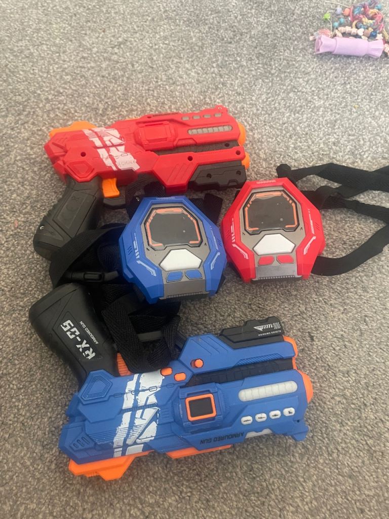 Laser Tag Blasters and Vests Set – Good Condition