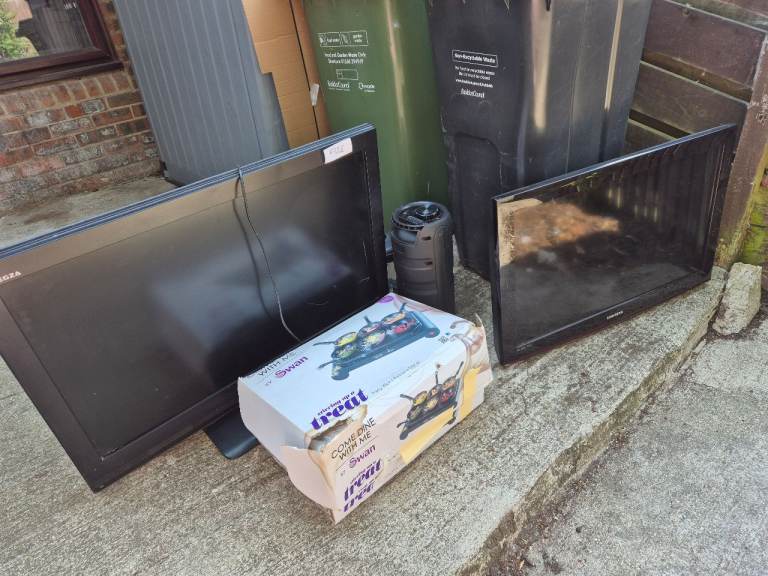 Pair of Samsung TVs and Mini BBQ Grill