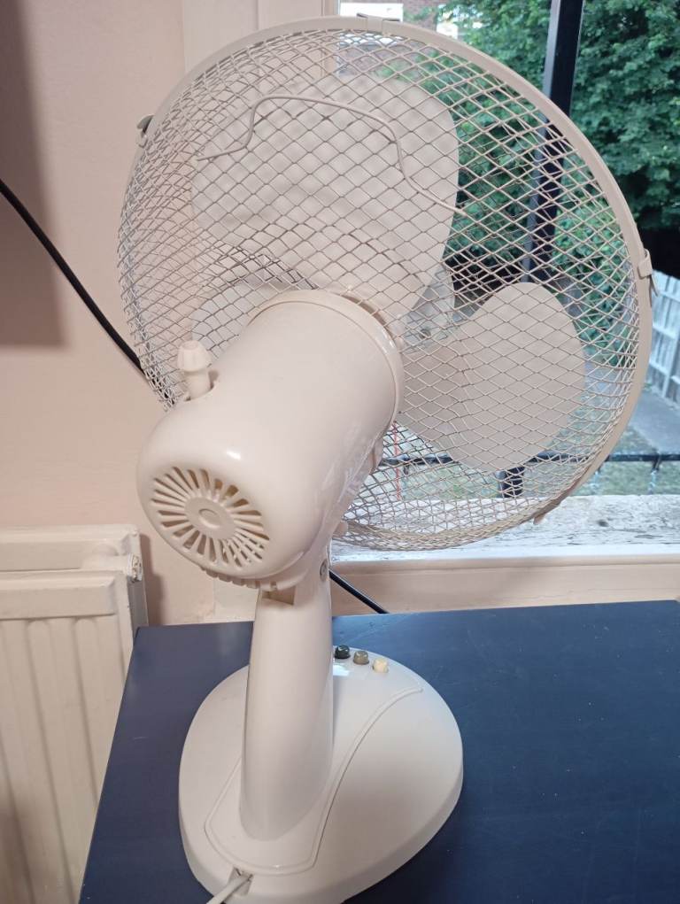 White Desk Fan – Good Condition