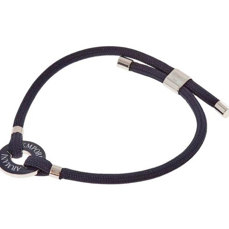 Emporio Armani Mens Navy Fabric Bracelet