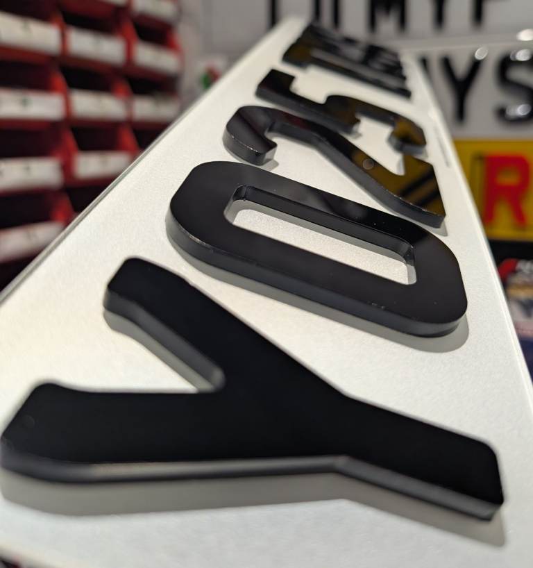 5mm Black 4D Car Number Plates - Road Legal