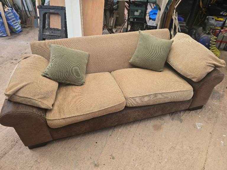 Comfortable 2-Seater Sofa with Cushions – Fair Condition