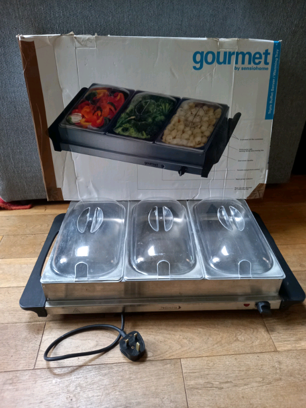 GOURMET triple buffet server/warming tray.