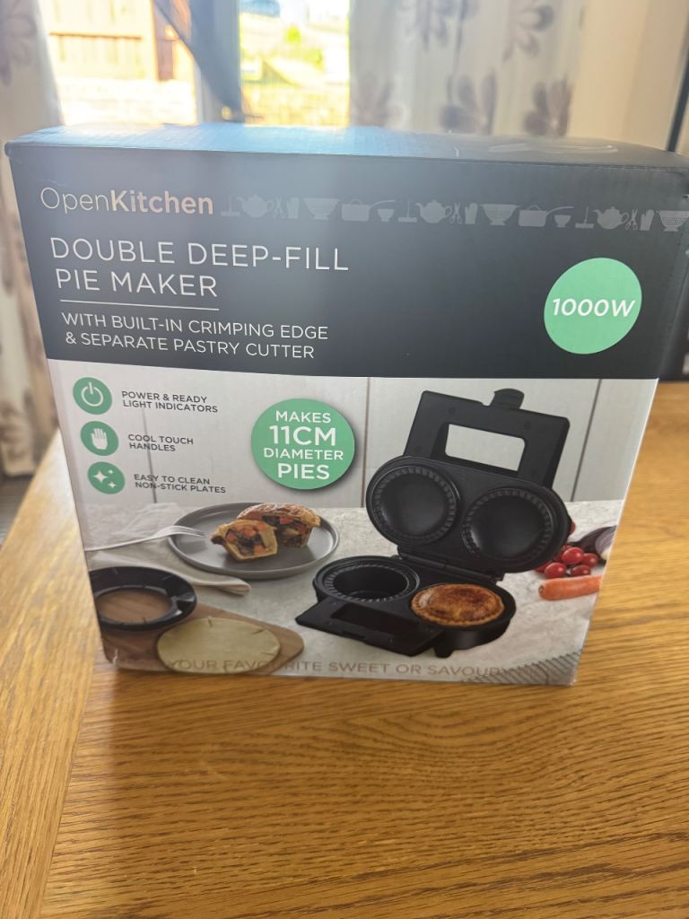 OpenKitchen Double Deep-Fill Pie Maker 1000W - Like New