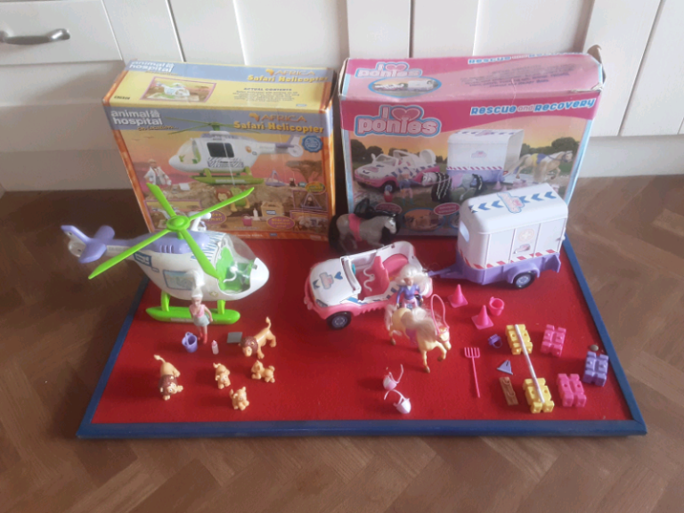 Animal hospital  safari helicopterset. Pony rescue and recovery set .Both boxed.