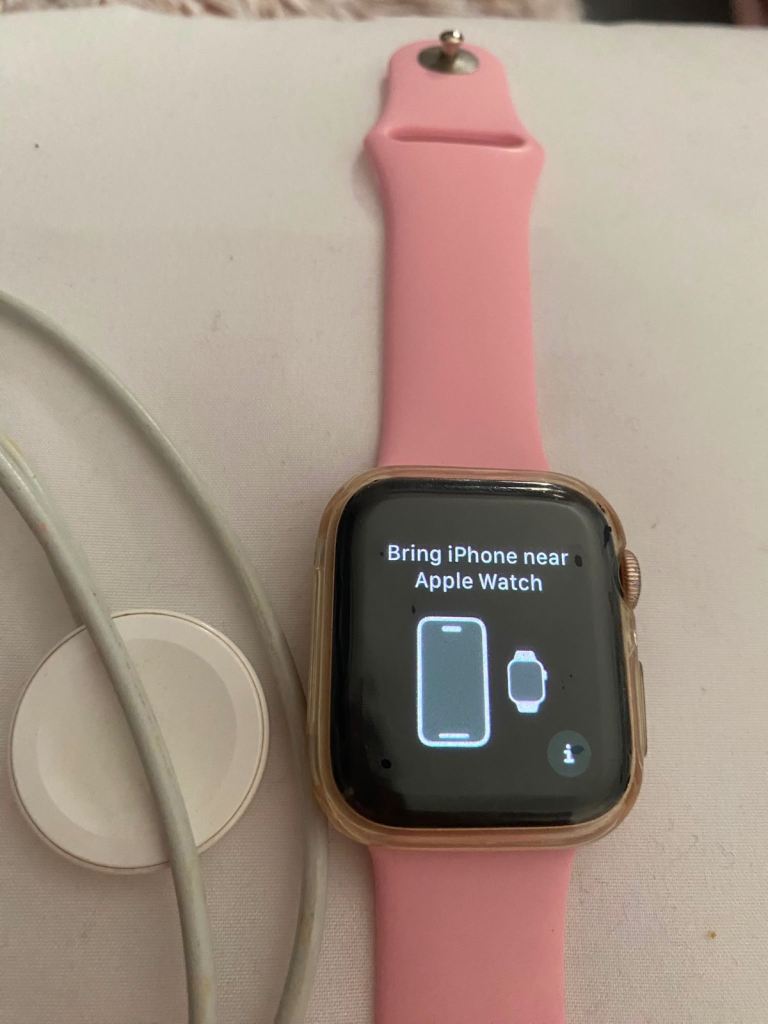 Apple Watch with Pink Sport Strap + Charger