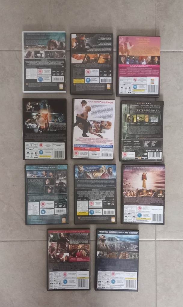 11 Certificate 12 Dvds.  30p each. 