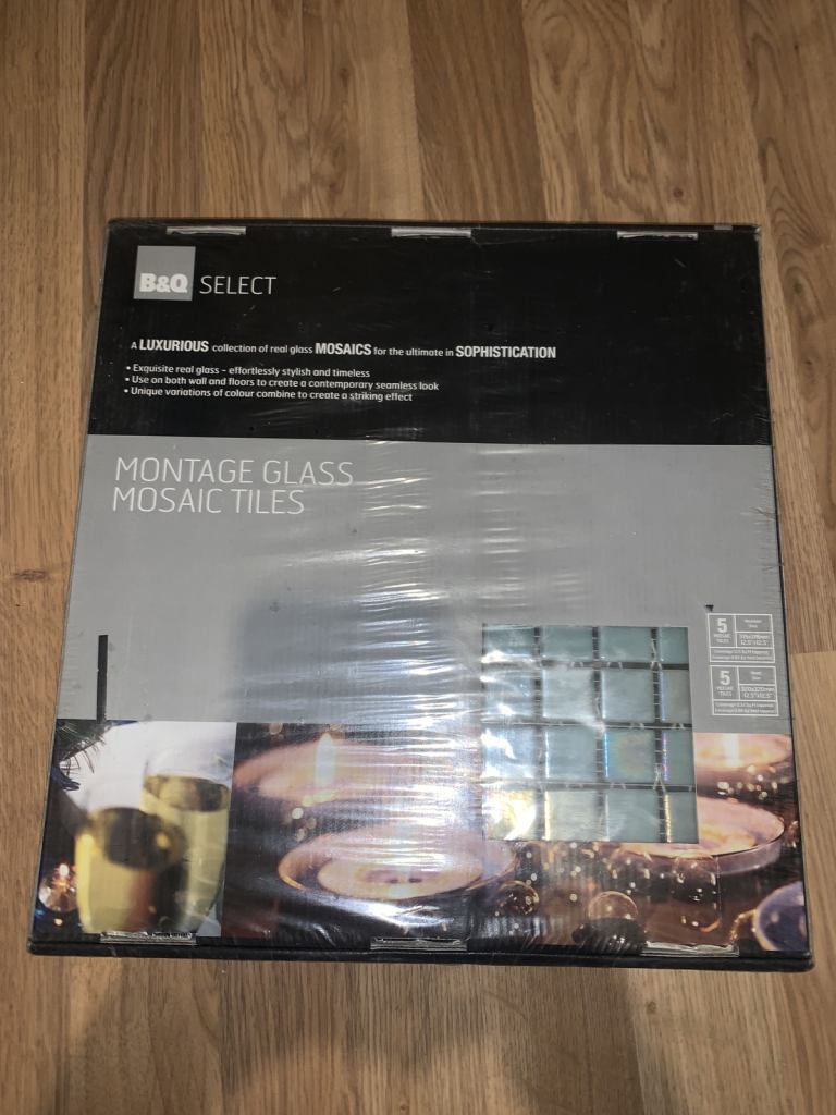 B&Q montage glass mosaic tiles 6 packs with 5 tiles in each 
