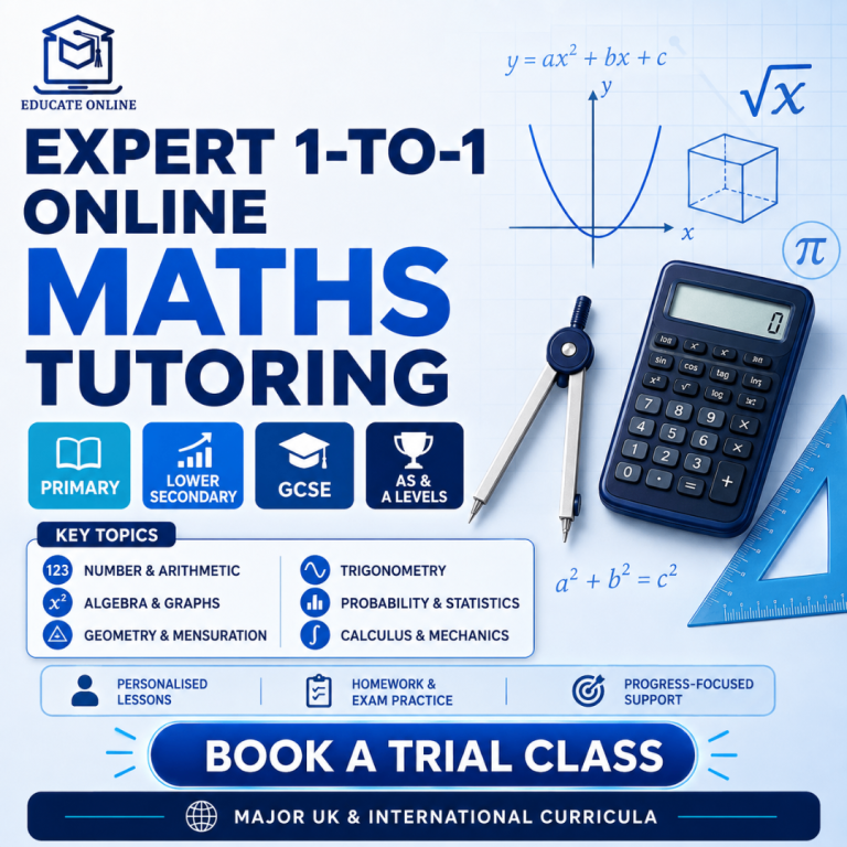 Online Maths Tutor | Primary, GCSE, IGCSE & A Level