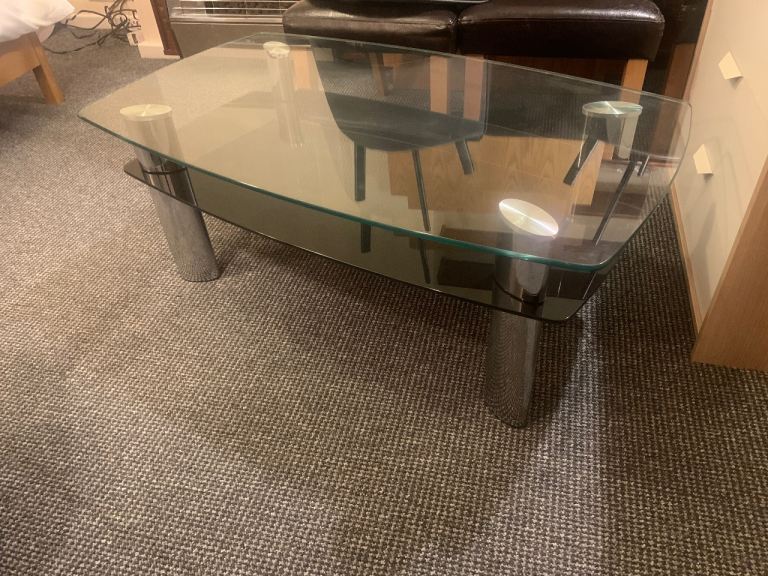 coffee table with chrome legs