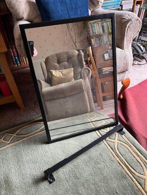 Mirror 70cm x 50cm with hanging bracket.